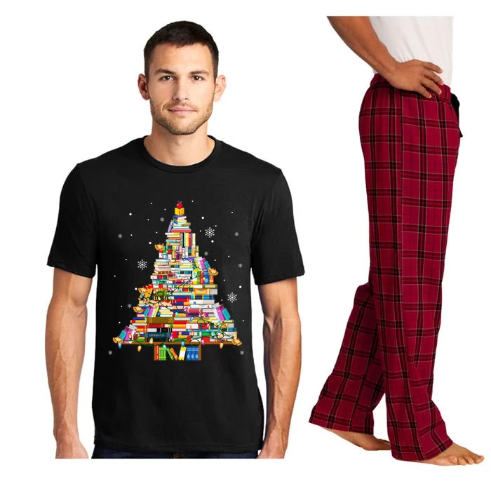 Christmas Library Tree Lights For Librarian And Book Lover Meaningful Gift Pajama Set