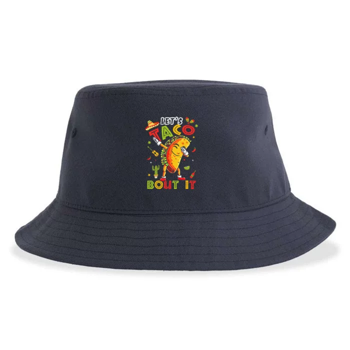 Cute LetS Taco Bout It Funny Mexican Taco Cinco De Mayo Sustainable Bucket Hat