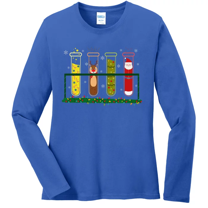 Christmas Lab Technician Laboratory Tech Holiday Party Ladies Long Sleeve Shirt