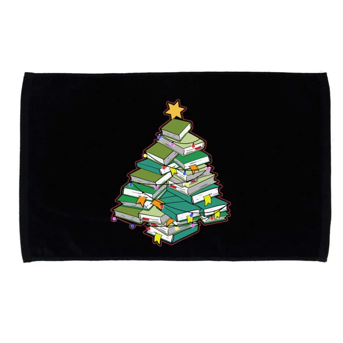 Christmas Library Tree Librarian Book Lover Xmas Microfiber Hand Towel