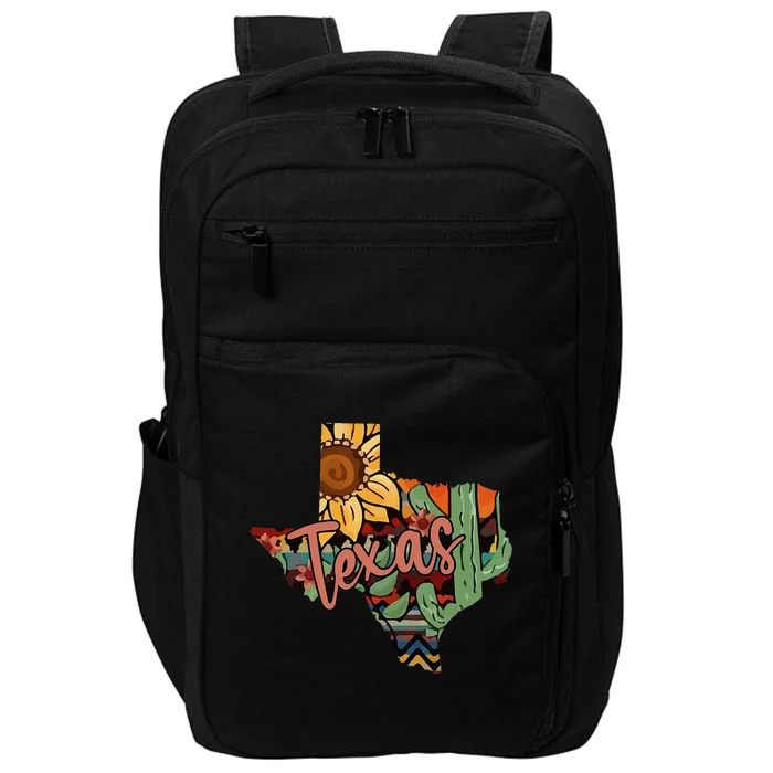 Cute Love Texas State Cactus Sunflower Impact Tech Backpack