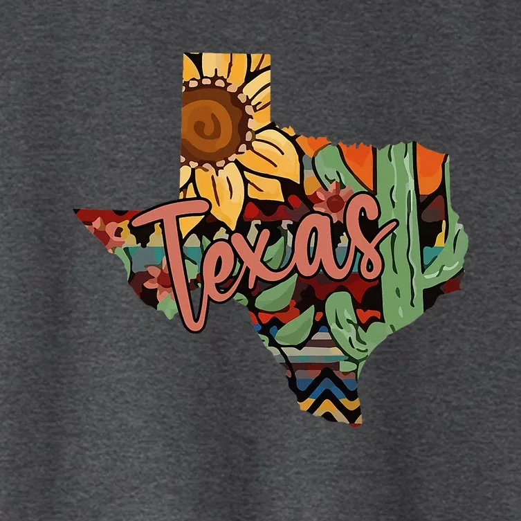 Cute Love Texas State Cactus Sunflower Women's Crop Top Tee