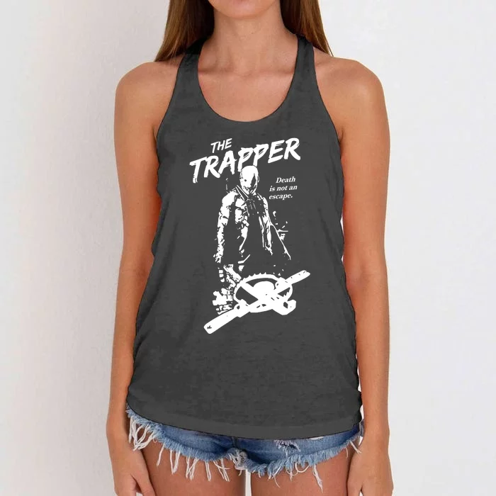 Cam Loso The Trapper Death Is Not An Escape Women's Knotted Racerback Tank