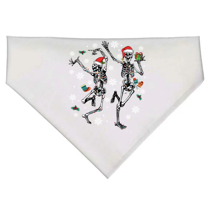 Christmas Lights Tree Hat Ornat Xmas Skeleton Dancing Gift USA-Made Doggie Bandana