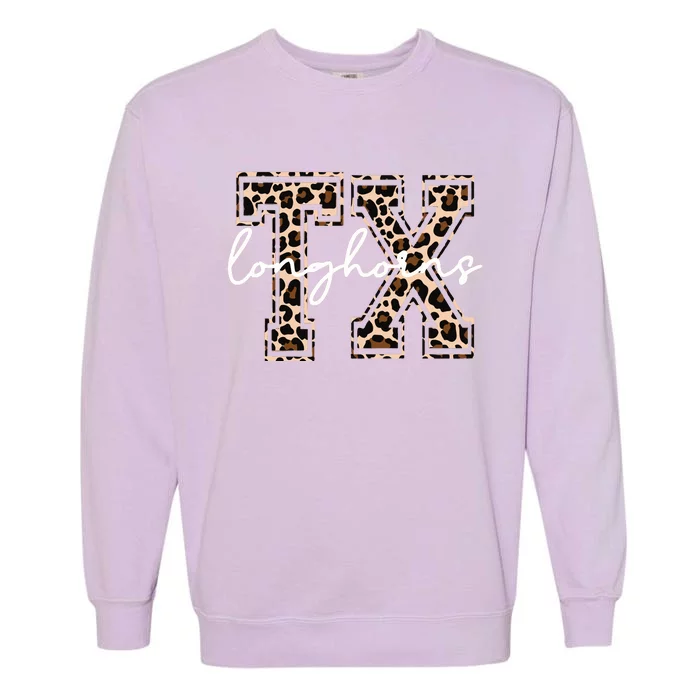 Cheetah Longhorns Tx Longhorn Bella Garment-Dyed Sweatshirt