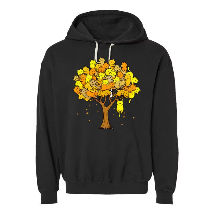 Cat Lover Tree Cute Garment-Dyed Fleece Hoodie