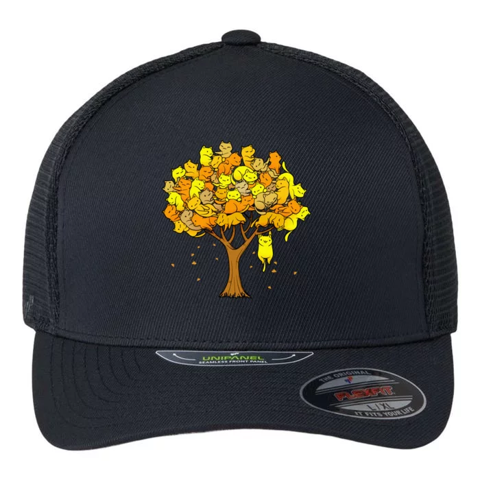 Cat Lover Tree Cute Flexfit Unipanel Trucker Cap