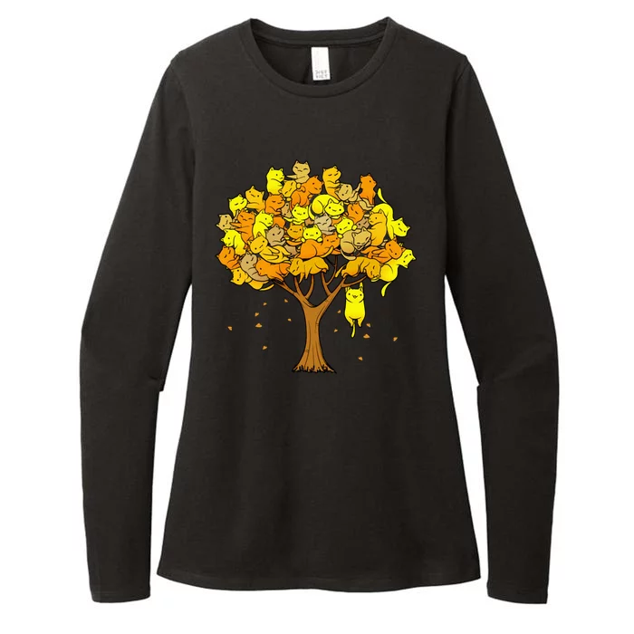 Cat Lover Tree Cute Womens CVC Long Sleeve Shirt