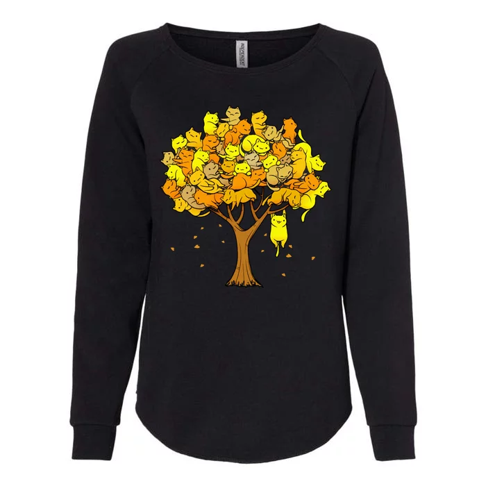 Cat Lover Tree Cute Womens California Wash Sweatshirt