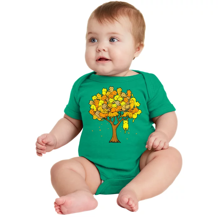 Cat Lover Tree Cute Baby Bodysuit