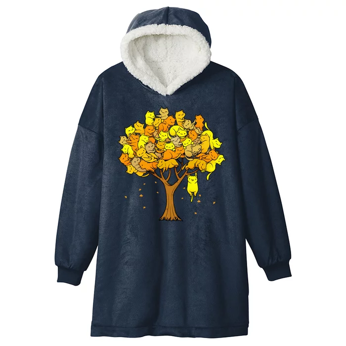 Cat Lover Tree Cute Hooded Wearable Blanket