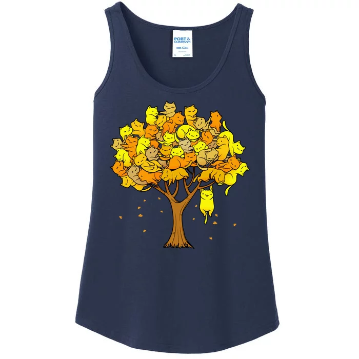 Cat Lover Tree Cute Ladies Essential Tank