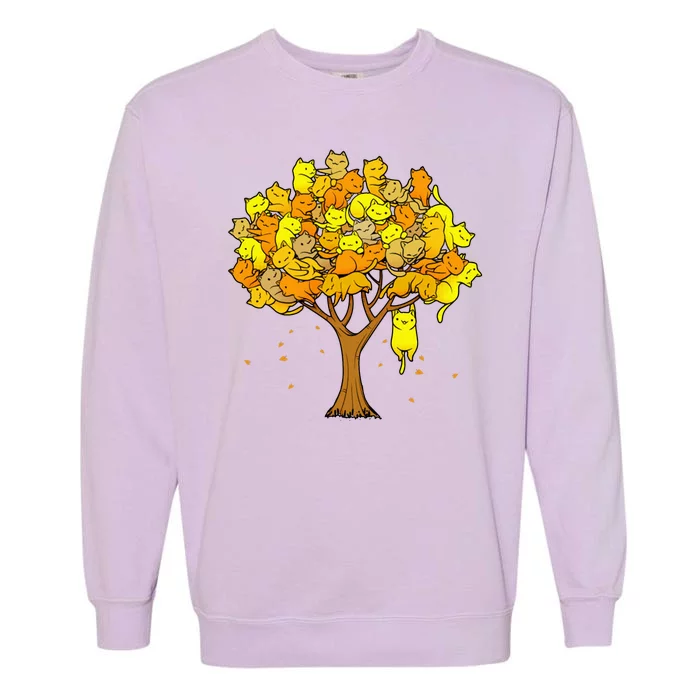 Cat Lover Tree Cute Garment-Dyed Sweatshirt