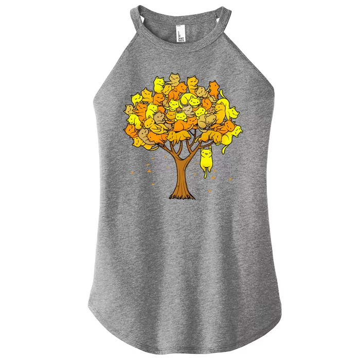 Cat Lover Tree Cute Women’s Perfect Tri Rocker Tank