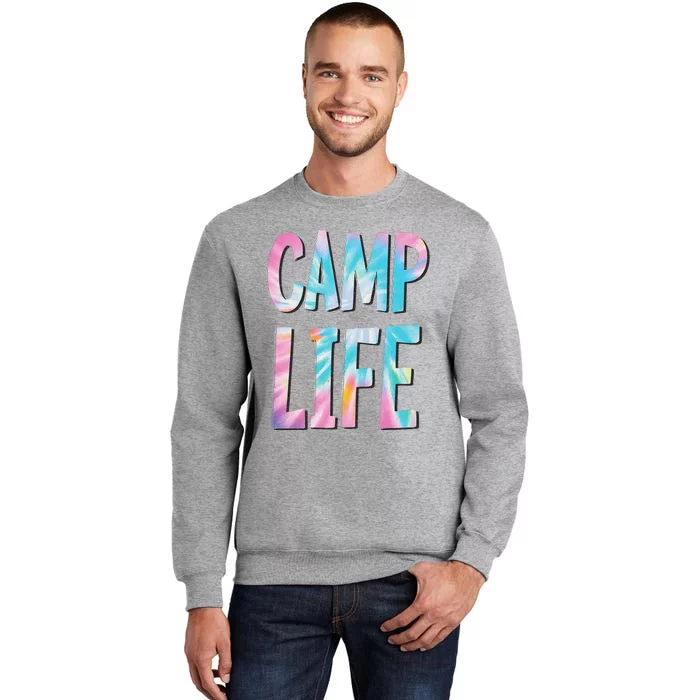 Camp Life TieDie Summer Top for Summer Camp Tee Tall Sweatshirt