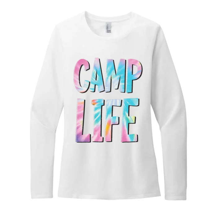 Camp Life TieDie Summer Top for Summer Camp Tee Womens CVC Long Sleeve Shirt