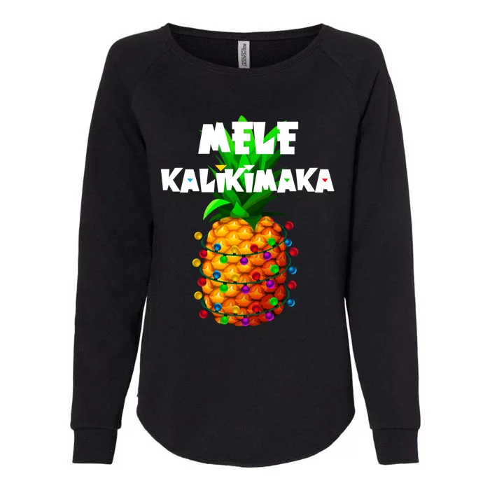 Christmas Lights Tree Pineapple Mele Kalikimaka Hawaii Xmas Womens California Wash Sweatshirt