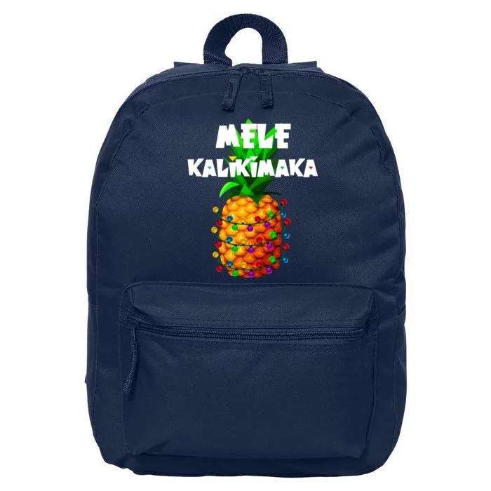 Christmas Lights Tree Pineapple Mele Kalikimaka Hawaii Xmas 16 in Basic Backpack