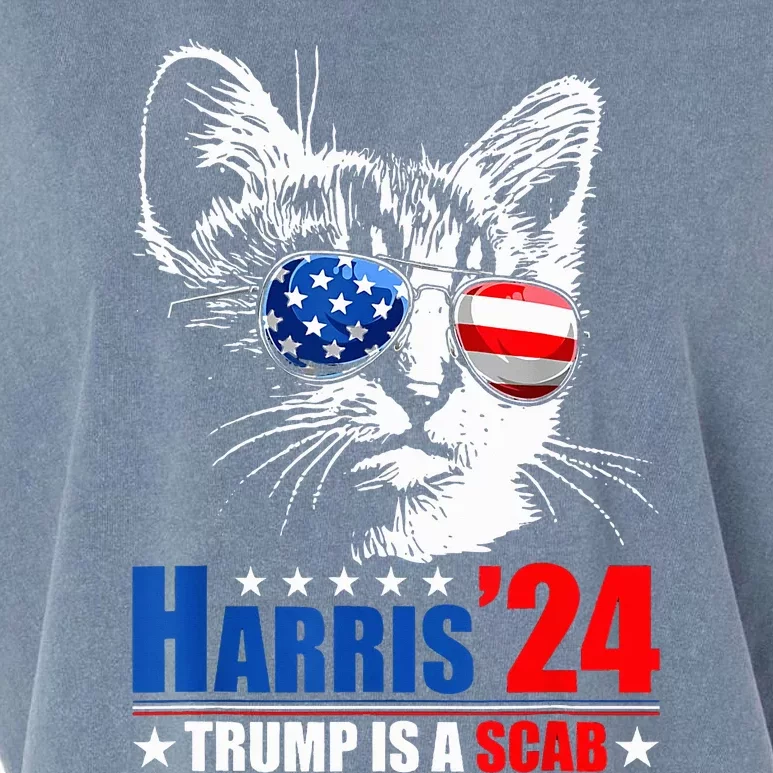 Cat Ladies Trump Is A Scab Vote Harris Garment-Dyed Women's Muscle Tee