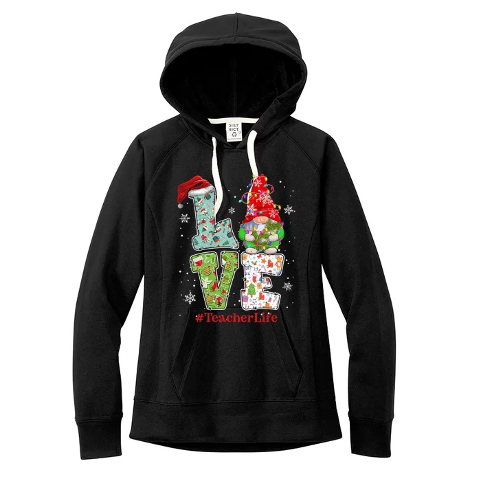 Cute LOVE Tennis Christmas Gnome Xmas Gift For Tennis Lovers Women's Fleece Hoodie