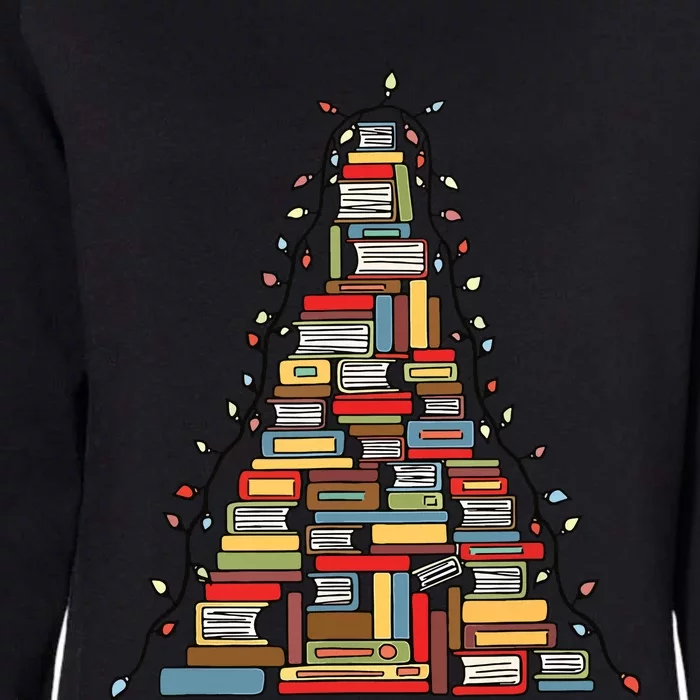 Christmas Library Tree Gift For Librarian And Book Lover Womens California Wash Sweatshirt