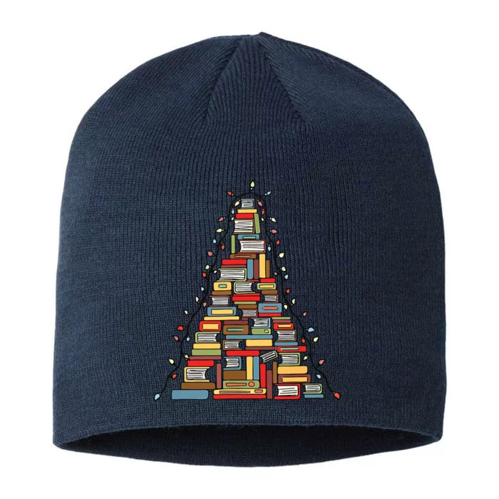 Christmas Library Tree Gift For Librarian And Book Lover 8 1/2in Sustainable Knit Beanie