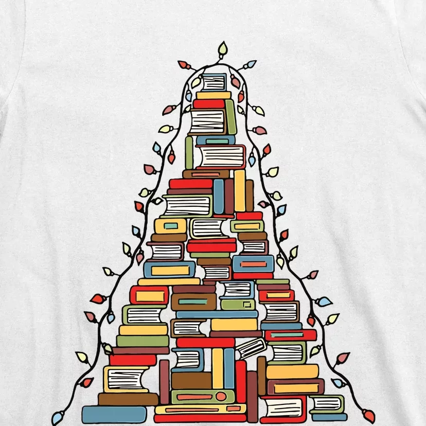 Christmas Library Tree Gift For Librarian And Book Lover T-Shirt