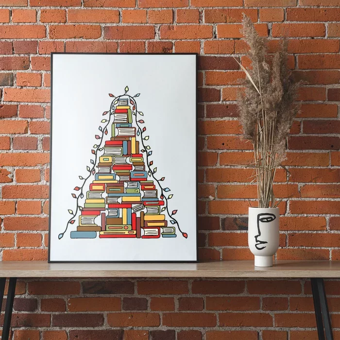 Christmas Library Tree Gift For Librarian And Book Lover Poster