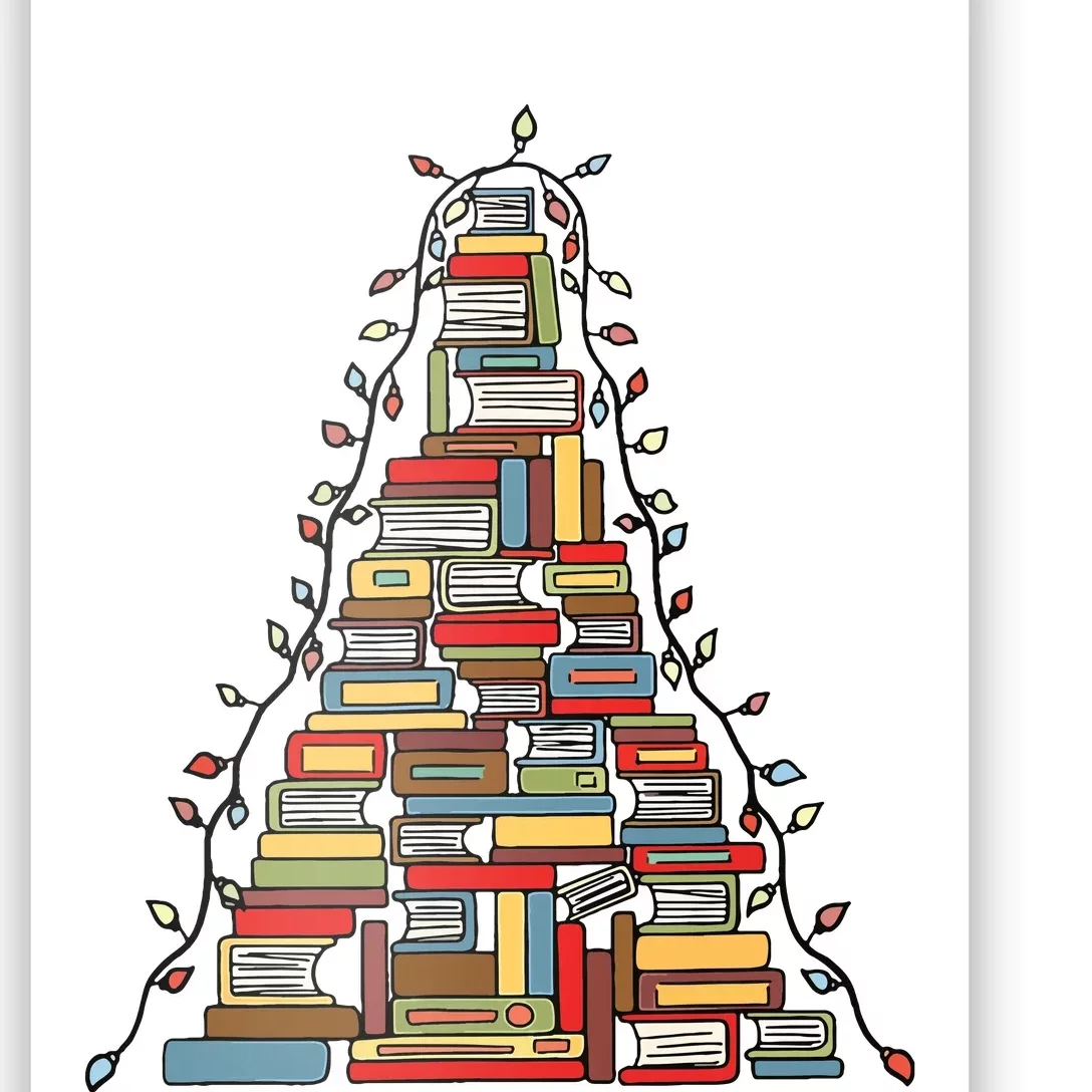 Christmas Library Tree Gift For Librarian And Book Lover Poster