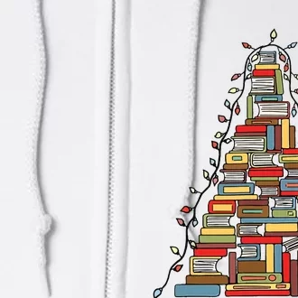 Christmas Library Tree Gift For Librarian And Book Lover Full Zip Hoodie