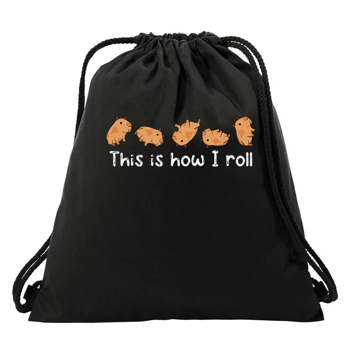 Capybara Lover This Is How I Roll Capybara Drawstring Bag