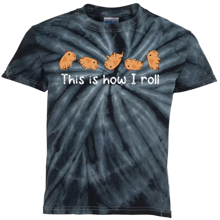 Capybara Lover This Is How I Roll Capybara Kids Tie-Dye T-Shirt