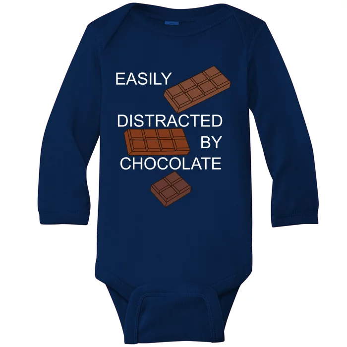 Chocolate Lover Tasty Dark Chocolate Chocolatier Gift Baby Long Sleeve Bodysuit