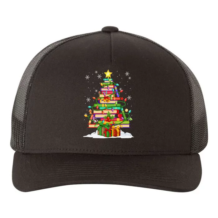 Christmas Library Tree Gift For Librarian And Book Lover Yupoong Adult 5-Panel Trucker Hat