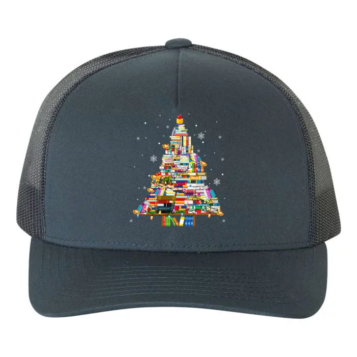 Christmas Library Tree Lights For Librarian And Book Lover Cool Gift Yupoong Adult 5-Panel Trucker Hat