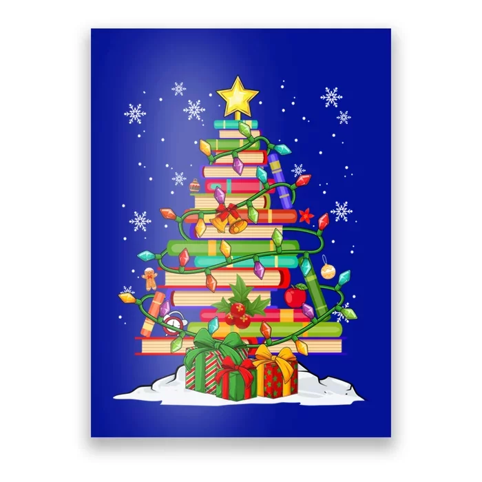 Christmas Library Tree Gift For Librarian And Book Lover Gift Poster