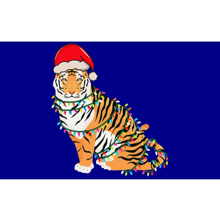 Christmas Lights Tiger Wearing Xmas Hat Tiger Lover Bumper Sticker