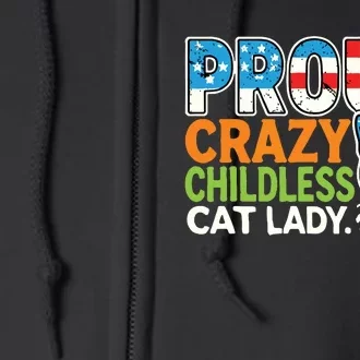 Cats Lover Usa Flag Proud Crazy Childless Full Zip Hoodie