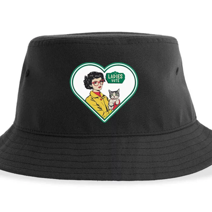 Cat Ladies Vote Fun Election Theme Lady Sustainable Bucket Hat