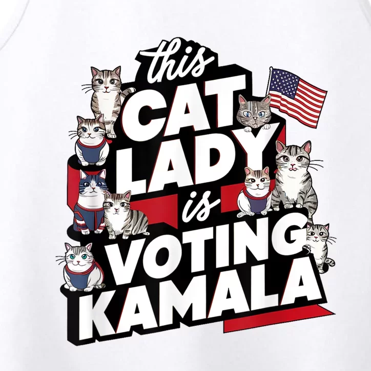 Cat Lady Voting For Kamala Harris 2024 1st Female President Performance Tank