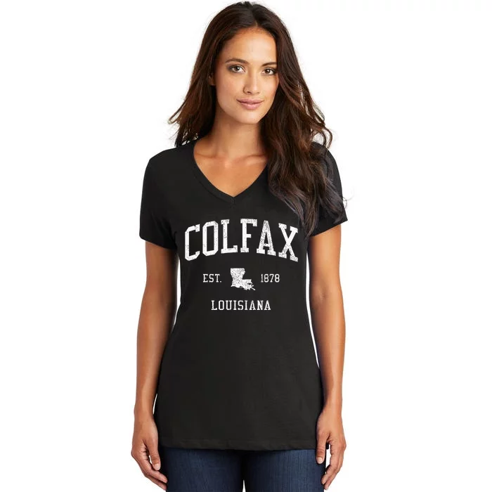 Colfax La Vintage Athletic Sports Js01 Women's V-Neck T-Shirt