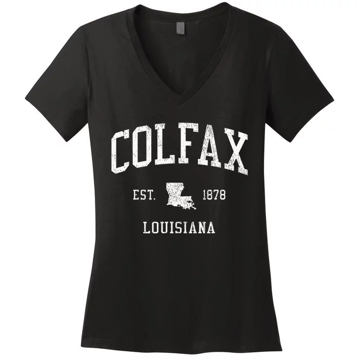 Colfax La Vintage Athletic Sports Js01 Women's V-Neck T-Shirt