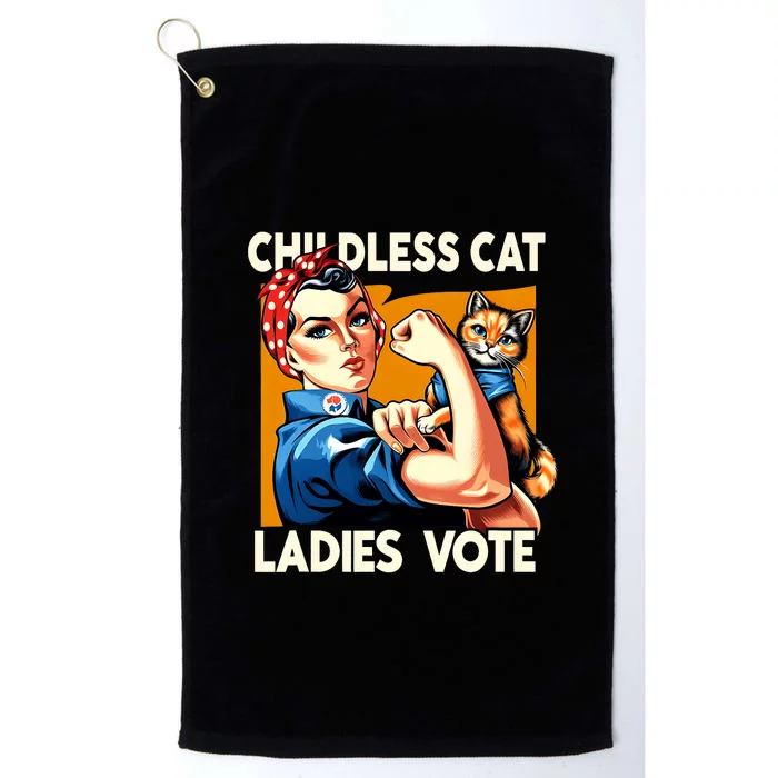 Cat Ladies Vote Childless Cat Ladies Vote Rosie The Riveter Platinum Collection Golf Towel