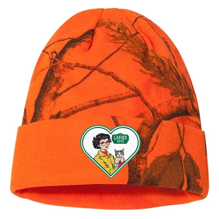 Cat Ladies Vote Fun Election Theme Lady Kati - 12in Camo Beanie