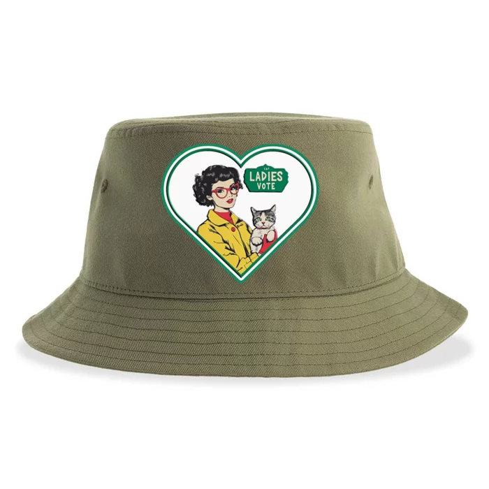 Cat Ladies Vote Fun Election Theme Lady Sustainable Bucket Hat