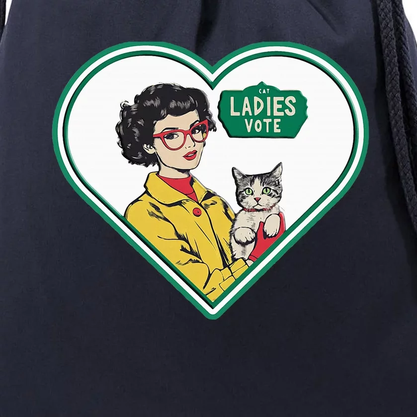 Cat Ladies Vote Fun Election Theme Lady Drawstring Bag