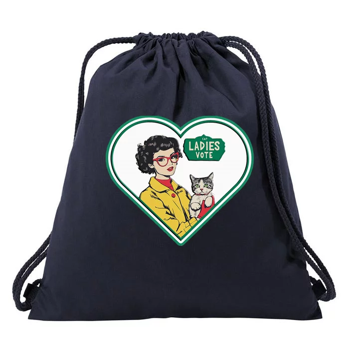 Cat Ladies Vote Fun Election Theme Lady Drawstring Bag