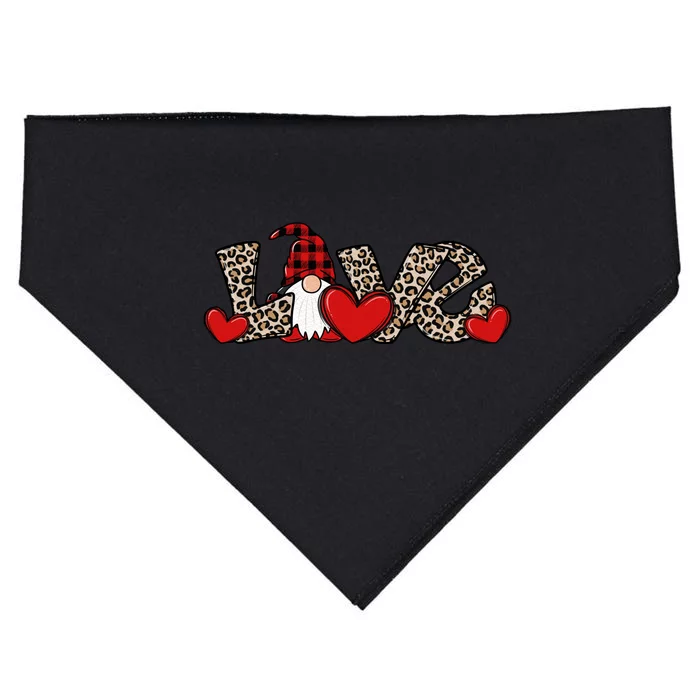 Cute Love Valentines Day Gnome USA-Made Doggie Bandana