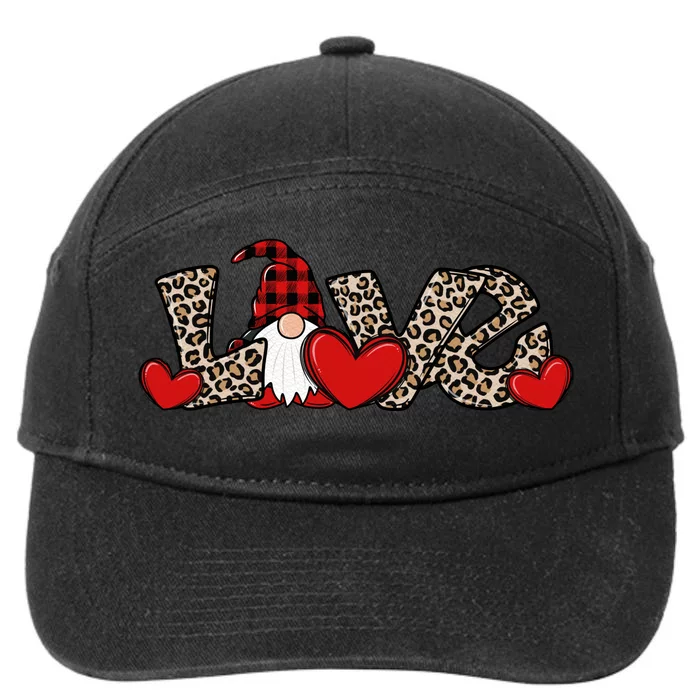 Cute Love Valentines Day Gnome 7-Panel Snapback Hat