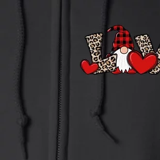 Cute Love Valentines Day Gnome Full Zip Hoodie